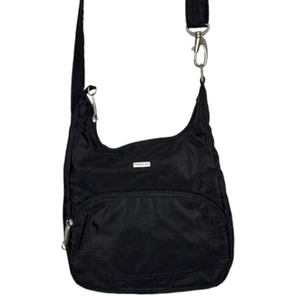 Travelon Anti-Theft Classic Essential Messenger Bag - Black/Gray - Medium - Picture 3 of 14